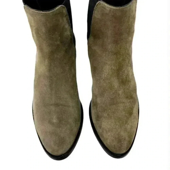 Burberry Chelsea Taupe Italian Suede Heeled Ankle Booties Size 8.5 - Picture 3 of 13